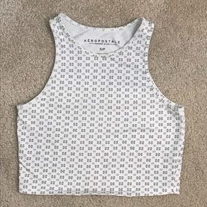 Aeropostale Cropped Tank Top, Black and White